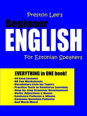 cover image of Preston Lee's Beginner English For Estonian Speakers